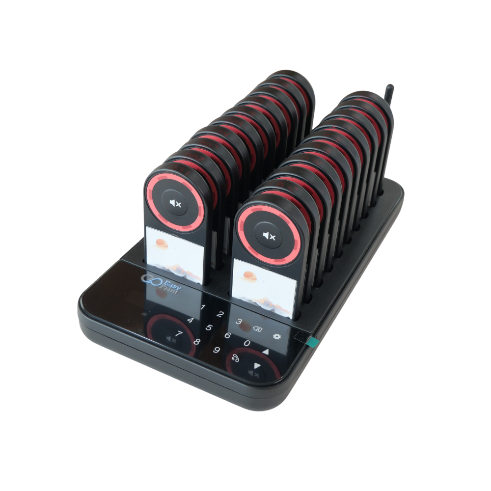 เครื่องเรียกคิวไร้สาย EASYPRINT QS-5220 จำนวน 20 เพจเจอร์ สีดำ